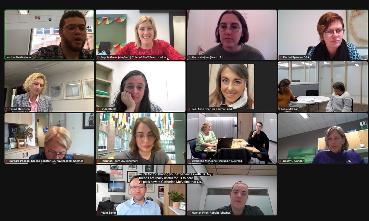 DownSyndromeAu's tweet photo. This week DSA was part of an online round table to discuss improving employment options for people with intellectual disability and the need to transition away from ADE models.

We look forward to continuing the conversation to ensure changes in law, policy and outcomes. https://t.co/dzYhRZWJeV