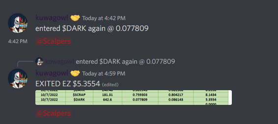 SolifyD's tweet photo. Follow @kuwagowlNFT and his journey in the Discord Server!

Making some nice scalping trades! Grab your role and check the channel out now!

Discord: https://t.co/TUyabJiewn https://t.co/ausDbw87w3