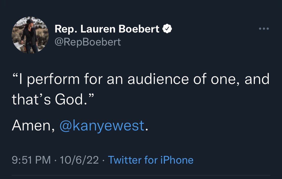 RonFilipkowski's tweet photo. I agree that is absolutely how Boebert sees her role as a Member of Congress. Distorted Christian-themed performances that serve no one. https://t.co/4G7flT4vd9