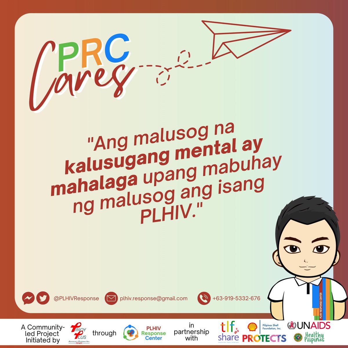 PLHIVResponse's tweet photo. “Ang malusog na kalusugan mental at mahalaga upang mabuhay ng matiwasay ang isang PLHIV.”
Maging responsable sa mga binibitawang salita sa mga tao dahil di natin alam ang mga pinagdadaanan nila.

#HIVmentalhealth #LearnWithPRC #PRCares #ResponseCenter #HealthyPilipinas https://t.co/GhLASQmLNK