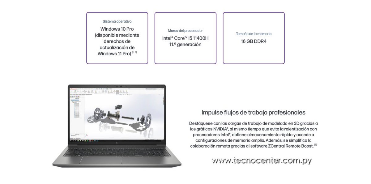 TecnoCenter_Py's tweet photo. Una estación de trabajo con la potencia que necesitas. Estación de trabajo móvil HP ZBook Power G8. Adquirila en cuotas de Gs. 840.000! WApp Directo 📲 0981643867
#WorkStation #HP #WindowsPro #EstacióndeTrabajo #NvidiaQuadro #Nvidia #TecnocenterPy https://t.co/xwDYnDQjJz