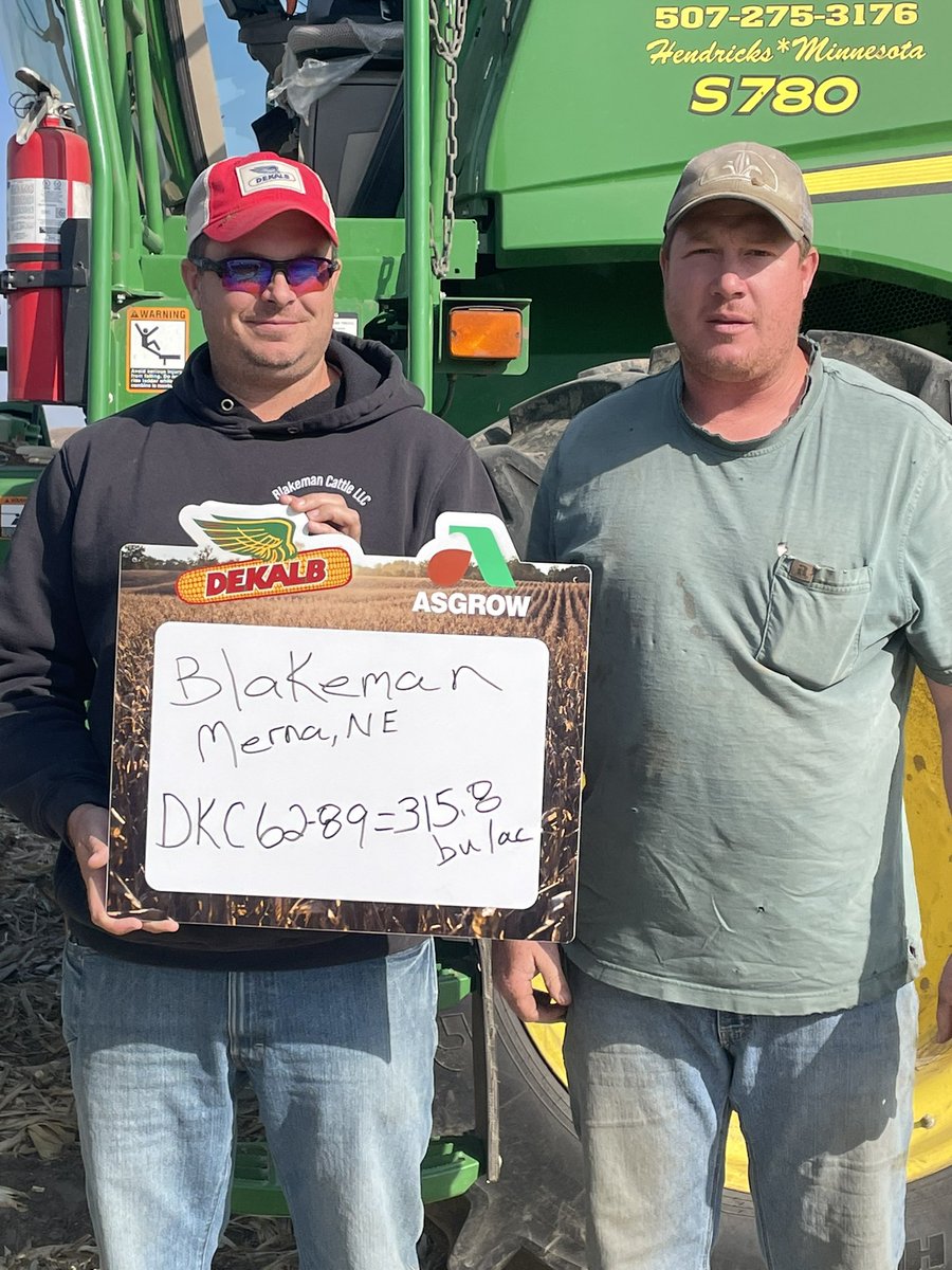 bk_franzen's tweet photo. “Big Time W” today! @Asgrow_DEKALB DKC62-89 takes the win in a field of 13 at 315.8 bu/acre! Thanks to the Blakeman’s in Custer County NE! @kblakem1 @DKAS_HP #Bayer4NE https://t.co/b5NfZtXErZ