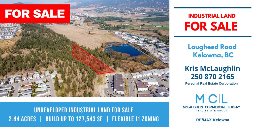 kmclaughlinCCIM's tweet photo. Undeveloped industrial land for sale in the Reid’s Corner area of #Kelowna #CRE #industrial #land #remaxcommercial #remax #undevelopedland https://t.co/5LRxVOxZ1j
