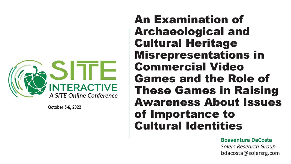 BoaventuraDaCos's tweet photo. Thank you to everyone who was part of the @SITEconf #Interactive22 discussion on #archaeology and #culturalheritage in #videogames and the role of these games in raising #culturalawareness; see https://t.co/AjxtL4SnMT @AACE #edtech #gaming https://t.co/Uv2WfQL95J