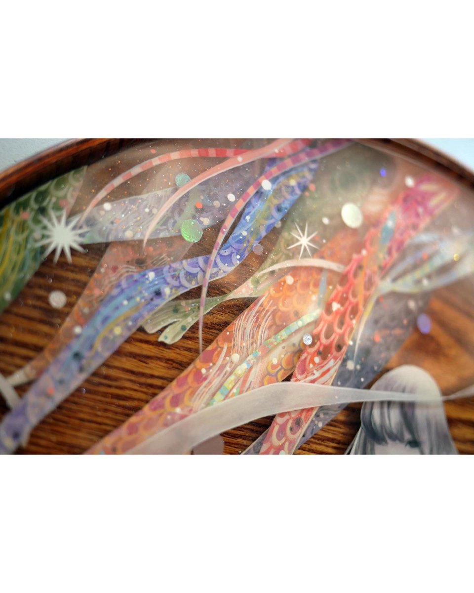 shardula's tweet photo. “Rainbow Koinobori”, mixed media resin, 13” x 13”inches. My solo show “Luminescence” @havengallery runs from Sept.24th - Oct.23rd 2022.

View the entire show here or link bio: https://t.co/yPD7qn6DFP

To inquire on my last available work, email info@havengallery.com https://t.co/CkXJeVqoTO