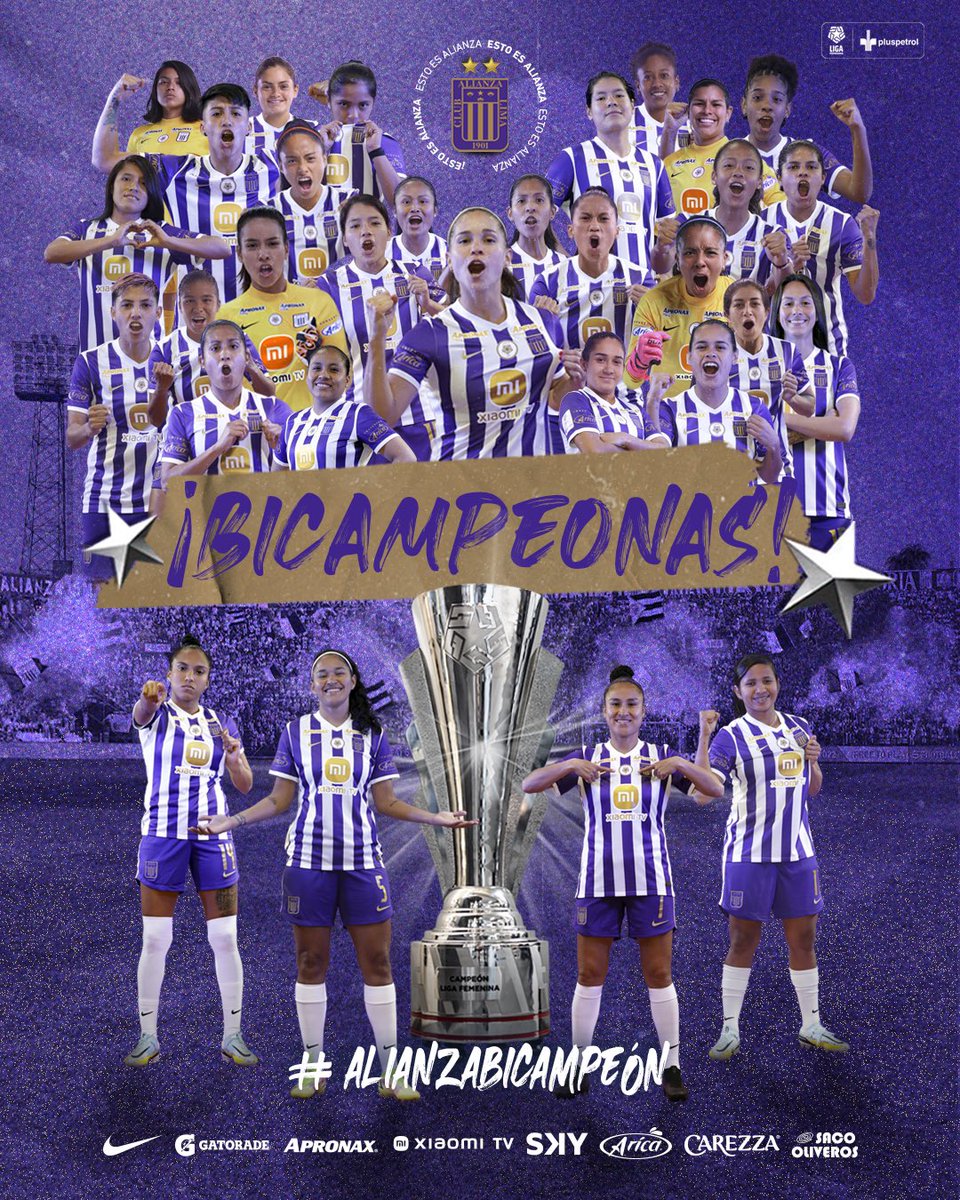 ¡𝗦𝗢𝗠𝗢𝗦 𝗕𝗜𝗖𝗔𝗠𝗣𝗘𝗢𝗡𝗔𝗦!🏆🏆💜

Nos consagramos 𝗕𝗶𝗰𝗮𝗺𝗽𝗲𝗼𝗻𝗮𝘀 de la Liga Femenina Pluspetrol 𝟐𝟎𝟐𝟐. El título lo logramos gracias al apoyo de todo el pueblo #blanquiazul que nos ha acompañado a lo largo del año. 

¡Arriba Alianza! 🤩💪🏾 

#AlianzaBicampeón