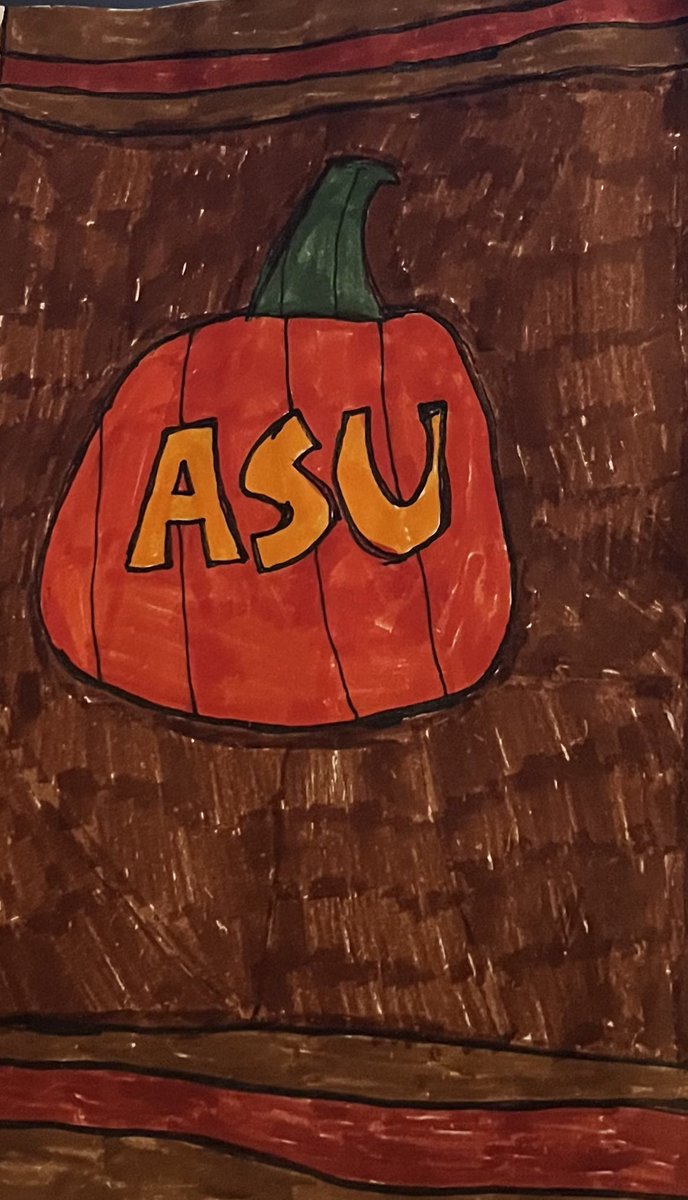 sundevilemily's tweet photo. My ASU Pumpkin art #asuart #ASU #sundevils #arizonastate #sundevilart #sundevilemilysart #2022art #octoberart #Pumpkin #october #pumpkinart @SundevilA https://t.co/8XNcAvVhVg