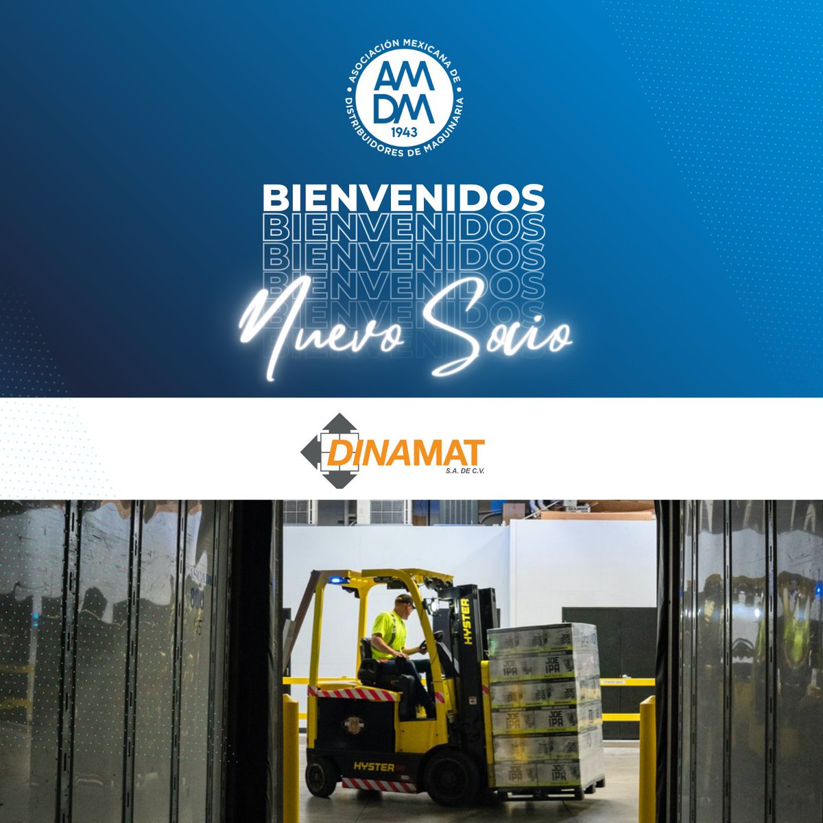 AMDM_MX's tweet photo. ¡Le damos la bienvenida a nuestro nuevo socio DINAMAT !⚙️

Por más de 30 años, DINAMAT se ha posicionado como empresa líder en entrenamiento y certificación operacional de montacargas bajo los más altos estándares globales de seguridad.

Conoce más en 👉 https://t.co/j52OaRpuJn https://t.co/5AKRyr00BU