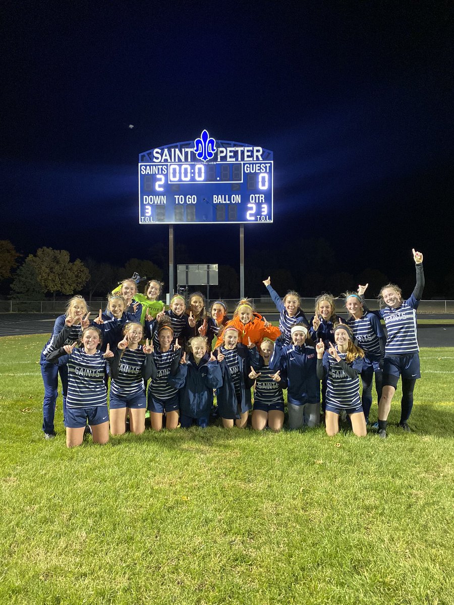 STP_GirlsSoccer's tweet photo. You’re looking at your 2022 CONFERENCE CHAMPIONS🎉🎉
St. Peter 2
Waseca 0
🚨Keira Friedrich
🚨Adrianna Bixby
Assists: Grace Dlouhy
⚽️Player of the Game: Audra Bixby
We travel Saturday to Kasson before we start sections next week! #WeAreStPeter #SaintsNation https://t.co/CJC1K69lrZ