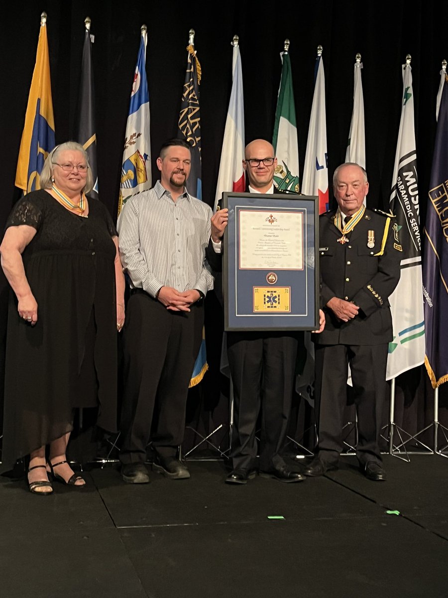 OAPCMedia's tweet photo. Our Richard J. Armstrong Leadership Award for outstanding leadership and significant contributions to EMS in Ontario is awarded to Shane Muir  (2021) &amp; Kevin Smith (2022) #OAPC2022 ) @NiagaraEMS @fallsviewcasino https://t.co/FJAjb9cist