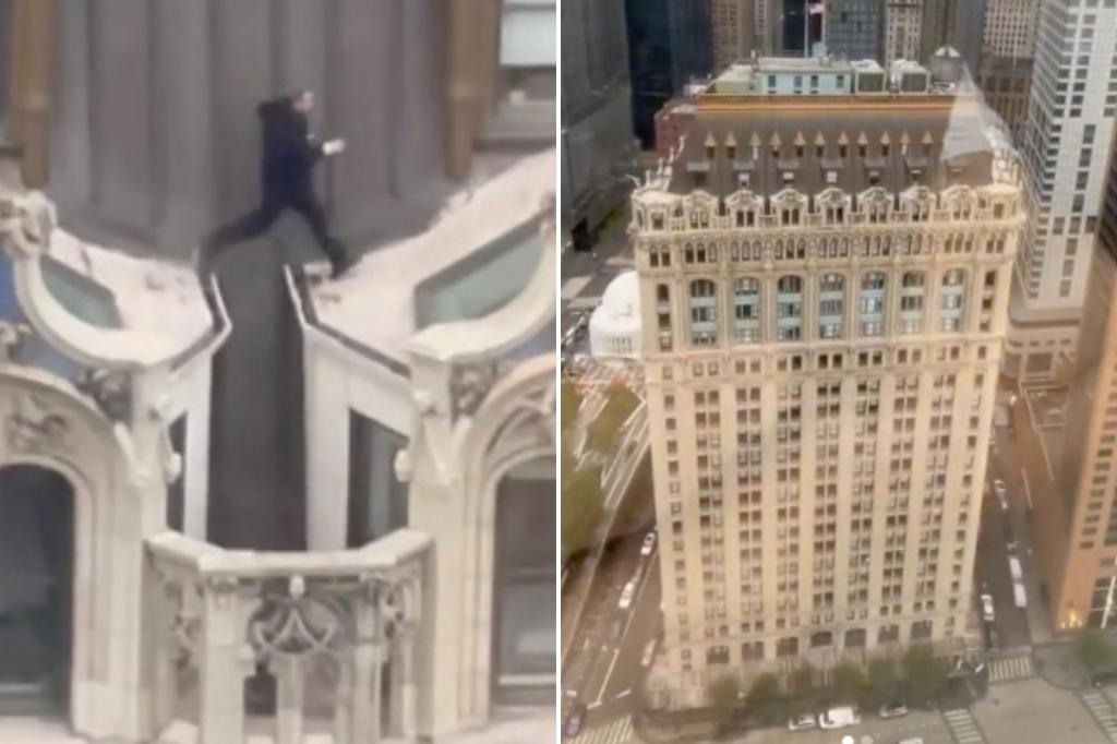 New York Post on Twitter "Shocking video shows man casually jumping