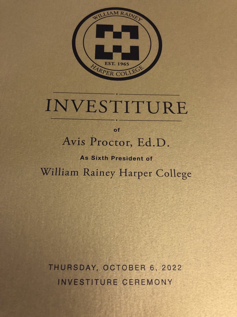 drkastout's tweet photo. Congrats to ⁦@HarperCollege⁩ president ⁦@dravisproctor⁩.  I was so honored to be part of today’s touching Investiture ceremony. ⁦@AchieveTheDream⁩ https://t.co/xd2QypsaY5