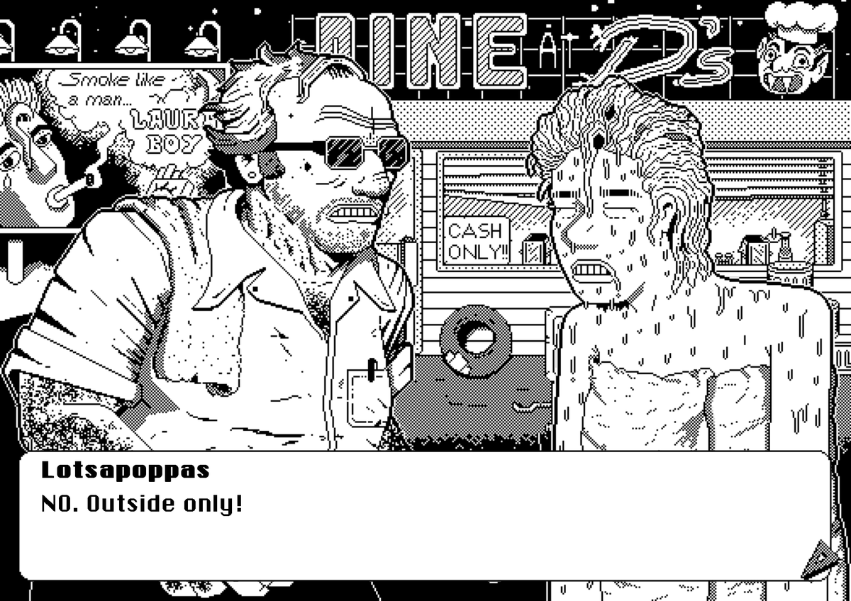BachelorSoft's tweet photo. DDD: THE NATURAL PLAYBOYS looks much like it always has, but better. I am polishing it up, I am revising characters, I am spending every second I can working on a new demo, it is all very exciting, please look forward to it. https://t.co/TlXHfzPJfO