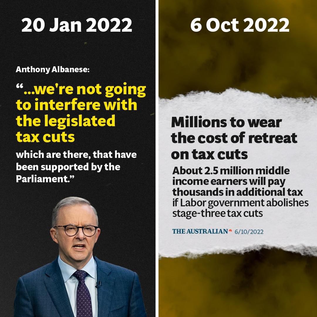 Anthony Albanese and Labor backed tax cuts for millions of Australians before the election. Now it appears they are preparing to walk away from that promise.

Australians who work hard, take extra shifts, or earn pay rises or promotions should be rewarded, not penalised.
