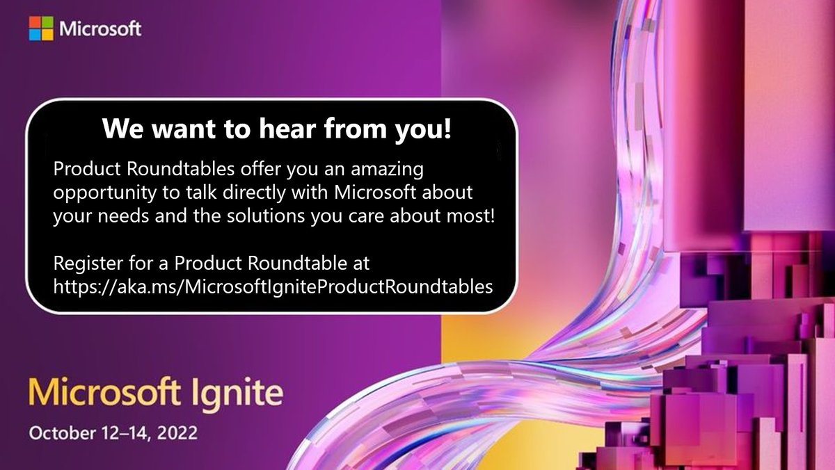 Excited about #Microsoft #Ignite2022 (ignite.microsoft.com/en-US/home). Digital attendance is FREE!! And if you have thoughts and curiosity about Microsoft Authenticator - come join us for an interactive roundtable - ignite.microsoft.com/en-US/sessions…