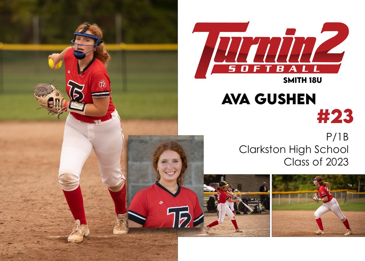 T2Smith18u's tweet photo. a few more introductions to make!! 
Welcome @AvaGushen Pitcher and 1B from @ClarkstonSB @T2Smith18u @Turnin2Softball https://t.co/7vQkT6hkhV