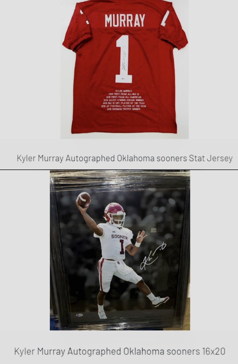 kelb_adventures's tweet photo. 🚨NEW ITEM ALERT🚨 Just posted Sooners OU Jersey &amp; poster autographed by Allen Eagles’ very own alumni Kyler Murray (2012-2014 AHS QB) to auction. 1st player to be named Mr. Texas Football twice. Hurry, bidding closes 12:30pm Friday.  @AllenEaglesTDC @alleneaglesfb @CoachLWig https://t.co/wmbv5Wz82G