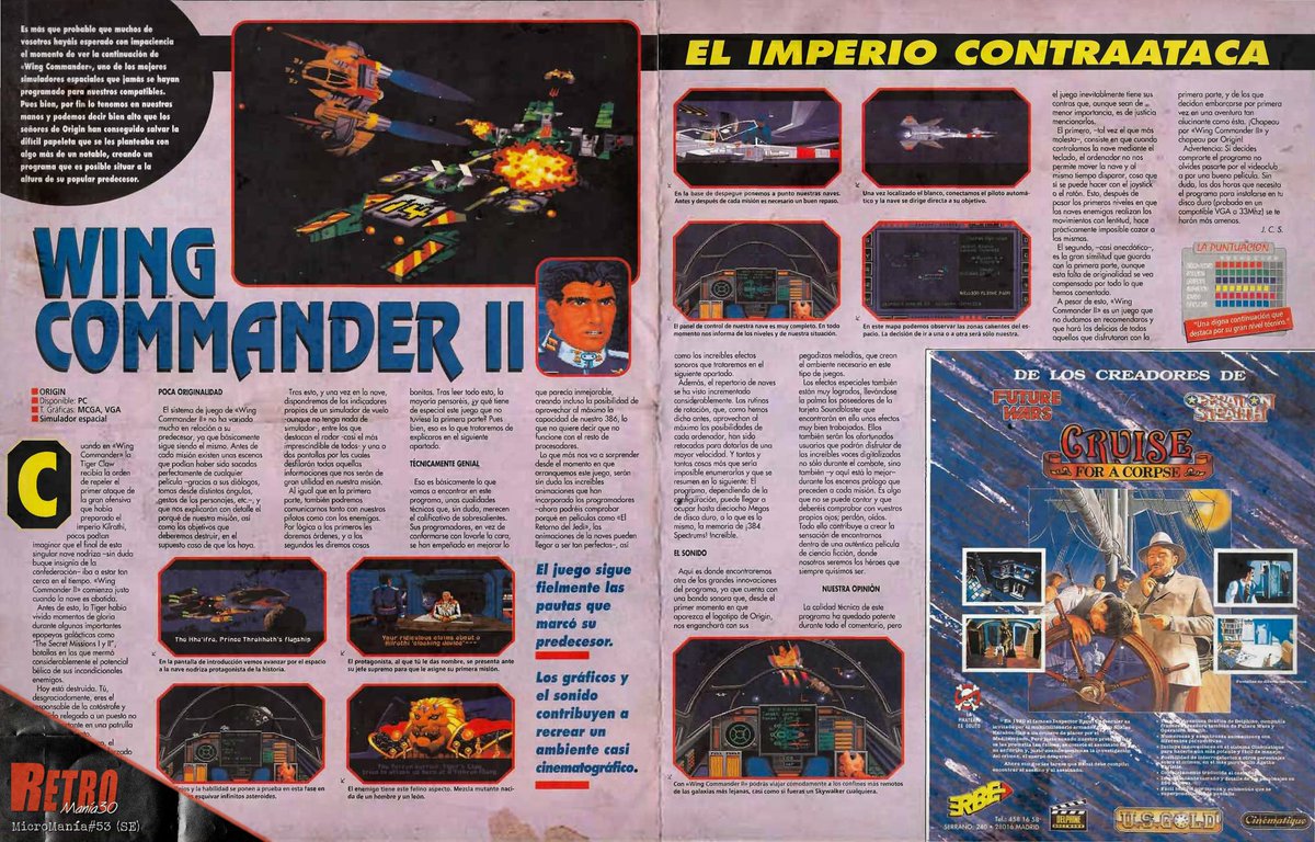 rm30podcast's tweet image. Hoy toca #WingCommander2: Vengeance of the Kilrathi' (1991) by ORIGIN Systems. Aquí la cosa ya se empezaba a poner seria... el #PC iniciaba su hegemonía (con el permiso de #Amiga) publicando juegos que parecían películas. Y este título de simulación espacial es un buen ejemplo.