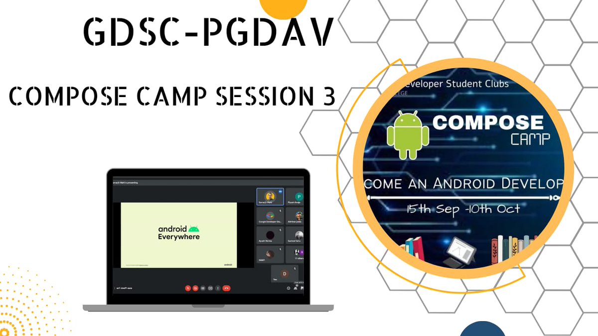 dscpgdav's tweet image. Android Compose Camp 🏕 Session 3 Done Right ✅💫
#Google #googledevelopersstudentclub #Android #ComposeCamp #ComposeCampIndia