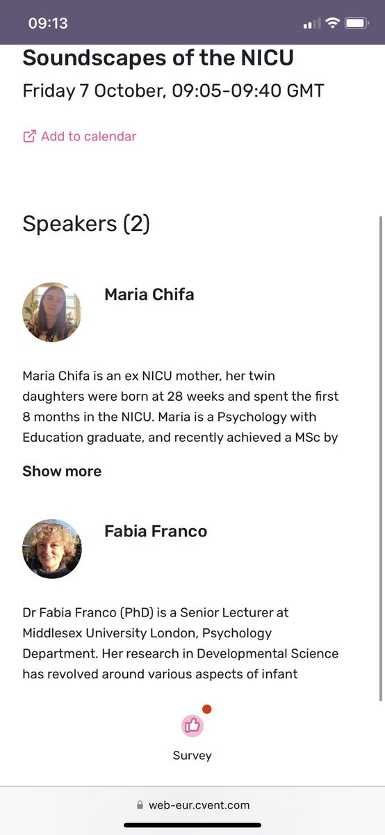 KssOdn's tweet photo. First speakers the brilliant - Dr Fabia Franco and Maria Chifa talking about Soundscapes of the NICU #NICU #Sound #FICare #Research https://t.co/DSy0CRALxr