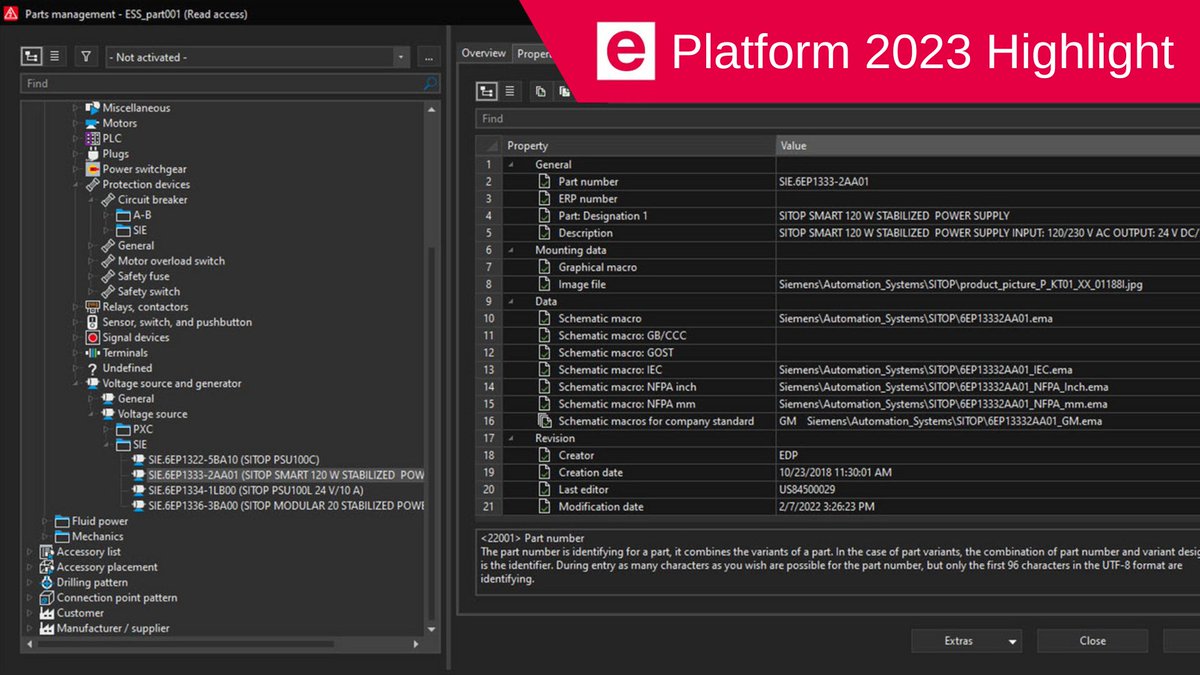 EPLAN_global's tweet photo. #NewFeatureFriday | International macro management

Within Platform 2023, it is now possible to assign up to 20 different schematic macros to each device. Find out more here: https://t.co/p5PpdG6t4t https://t.co/yMym3PoEdq