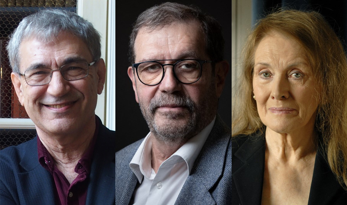 franceinter's tweet photo. Annie Ernaux, Alain Aspect et Orhan Pamuk : cette semaine dans #le7930 de @LeaSalame et @ndemorand trois prix Nobel nous ont fait l'honneur de leur visite.

Retrouvez ces entretiens en intégralité sur https://t.co/F7DI4uHYz9 https://t.co/SBay3WyF2v