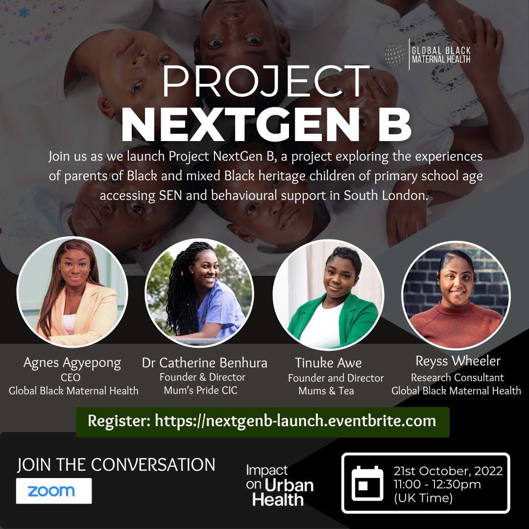 global_bmh's tweet photo. Black students are #4xmore likely to be suspended &amp; disproportionately represented in jails with over half of inmates with low literacy levels

We are launching #NextGenB to understand the experiences of Black parents accessing SEN &amp; behavioural support
➡️https://t.co/4ddLhCJhvF https://t.co/iAswwzpiyo