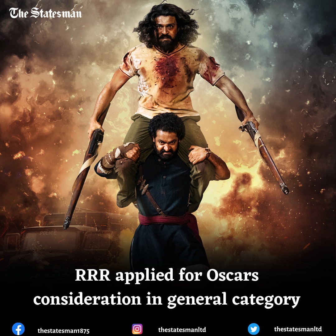 TheStatesmanLtd's tweet photo. After making a lot of stir since its release, SS Rajamauli's #RRR and the team are leaving no stone unturned to mark their presence at Oscars 2023. RRR has been submitted in 15 categories for consideration, including best director and best actor.

#RRRForOscars #RRRMovie https://t.co/INWIp7n4vS