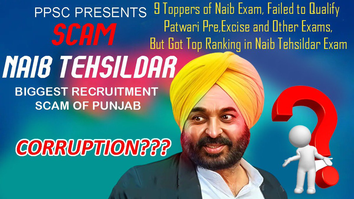SukhpalKhaira's tweet photo. Sensational PPSC scam in Naib Tehsildar recruitment exposed! First 5 toppers failed Patwari,Clerks,Excise Inspector exams but topped N Tehsildar exam how’s it possible?I urge @BhagwantMann to immediately order a probe into d scam as aspirants are terribly agitated (Data attached) https://t.co/slv8VSrzIS