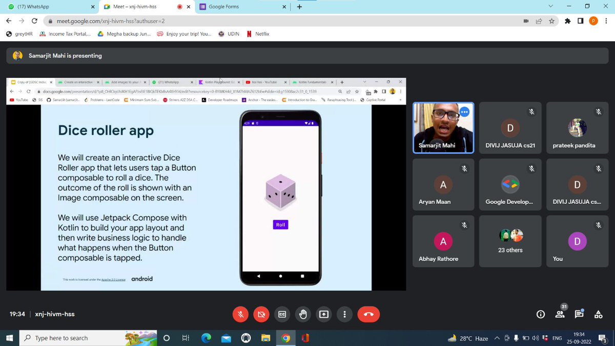 dscpgdav's tweet photo. Android Compose Camp 🏕 Session 2 Completed ✅
Thank you everyone who supported to make the session a success!💫
Many more to come.💯
#ComposeCamp #ComposeCampIndia
#googledeveloperstudentclub https://t.co/FtLFcGNSYV