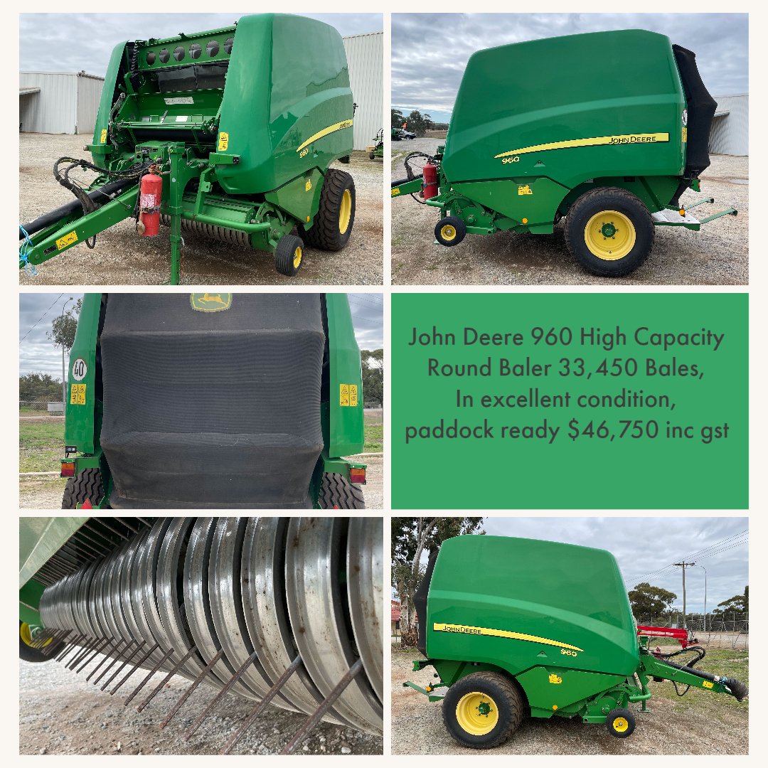 AgwestM's tweet photo. John Deere 960 High Capacity Round Baler
33,450 Bales, paddock ready

AGWEST MACHINERY 
https://t.co/7wzJPkStsL
Geraldton | Northam | Corrigin | Esperance

https://t.co/ESnPLAjCPW
#corrigin #northam #esperance #geraldton #yorkwa #dongara #chittering #gingin #bullsbrook #bindoon https://t.co/RCZ8yEZOK3