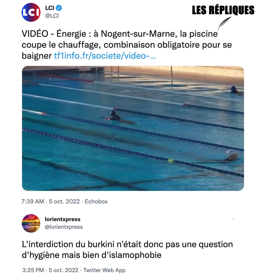 Les_Repliques's tweet photo. Pour faire face à l'augmentation des prix de l'énergie, la piscine de Nogent-sur-Marne coupe le chauffage et décide de rendre obligatoire une combinaison thermique pour se baigner

@lorientxpress https://t.co/eVbY8ryeat