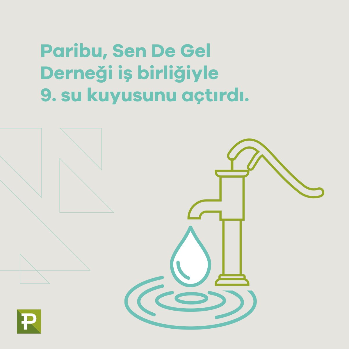 Paribu, <a href="/Sen_De_Gel/">SenDeGel Derneği</a>  Derneği iş birliğiyle açtırdığı 9. su kuyusuyla toplam 4050 kişinin temiz suya erişmesine imkan sağladı. 
Detaylar için bağlantıya tıklayın.🔽
paribu.com/blog/haberler/…