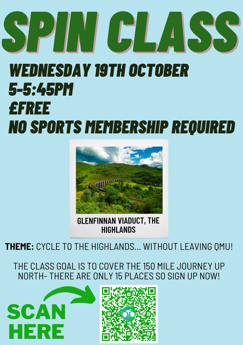 QMUcycle's tweet photo. Come along to a FREE spin class to try out cycling in the comfort of a gym hall! https://t.co/YVdVnHb6kK