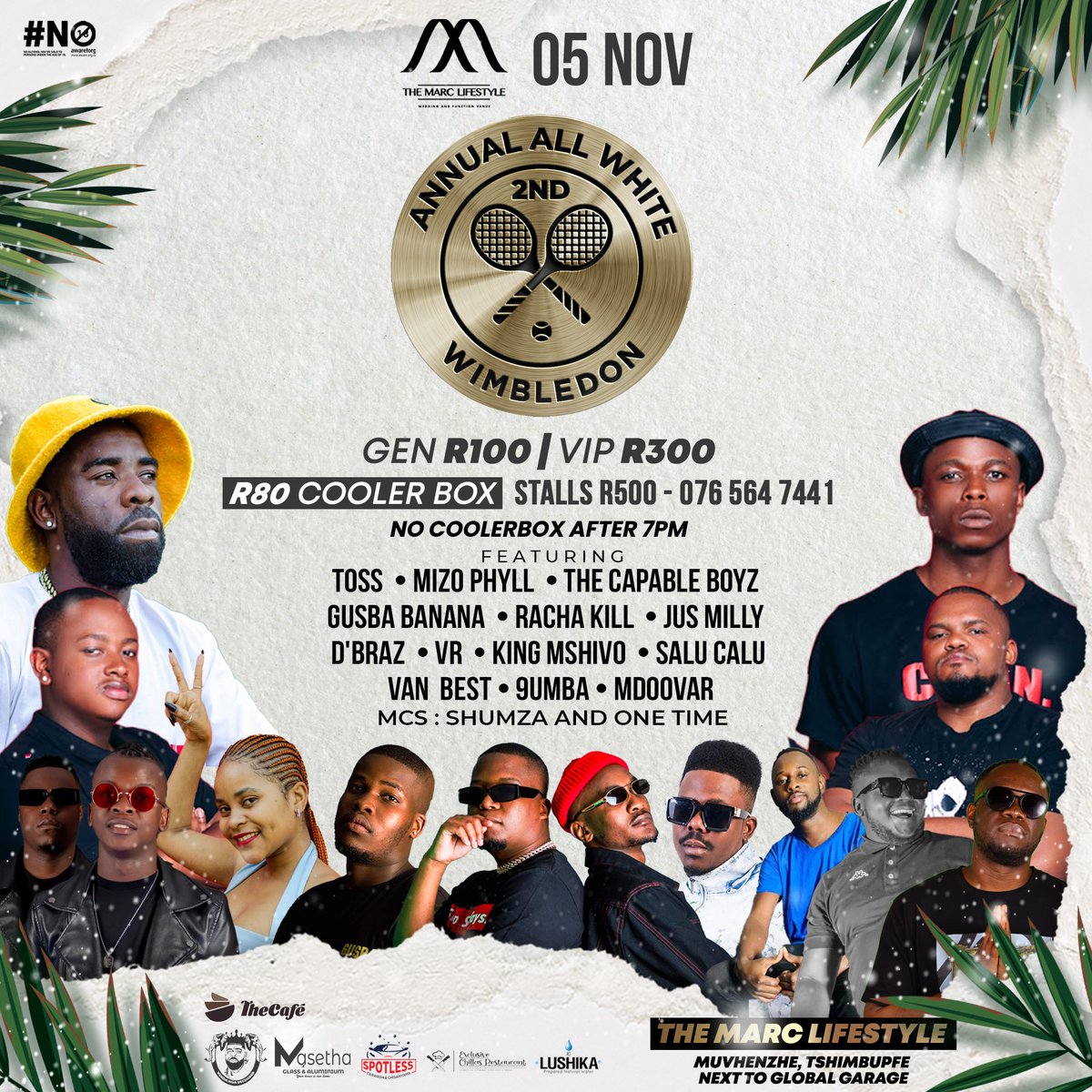 I'm hosting and also performing at The 2nd Annual All White Wimbledon in Vuwani at The Marc Lifestyle Venue
Tickets are available at webtickets.co.za/v2/Event.aspx?…