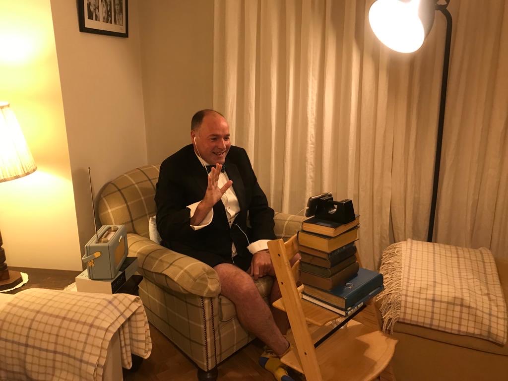 HenryMcKean's tweet photo. It’s the first anniversary of when I couldn’t find my tuxedo trousers, in time for the remote pandemic @IMRORadioAwards. But thanks to technology nobody knew. #imros #imroradioawards @NewstalkFM https://t.co/sLSrjBtNwQ