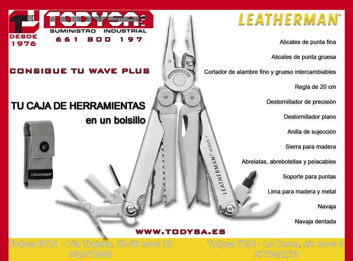 TodysaslBCN_TGN's tweet photo. La súper-herramienta imprescindible también para el fin de semana.
🕑tic tac tic tac... feliz viernes
#todysa #suministroindustrial #tuproveedorúnico
#esab #pferd #metabo #egamaster #tractel #cofra #diadora #bessey #scangrip #maglite #stabila #cablesafe #felo #leatherman https://t.co/uLfal6OwMZ