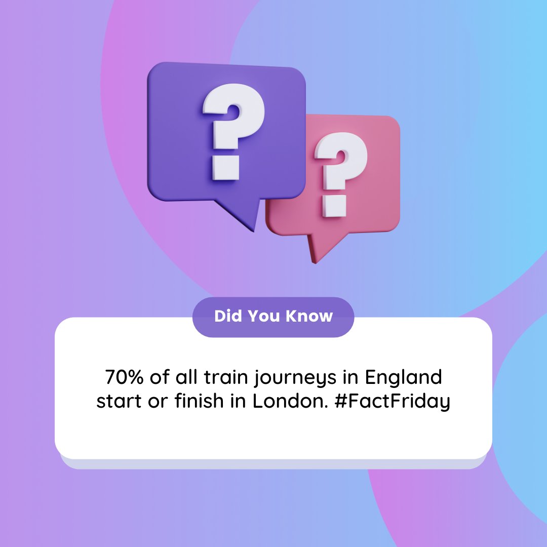 Bespokeconnectd's tweet photo. 70% of all train journeys in England start or finish in London.  #FactFriday 🚆 https://t.co/2ND21A2kgc