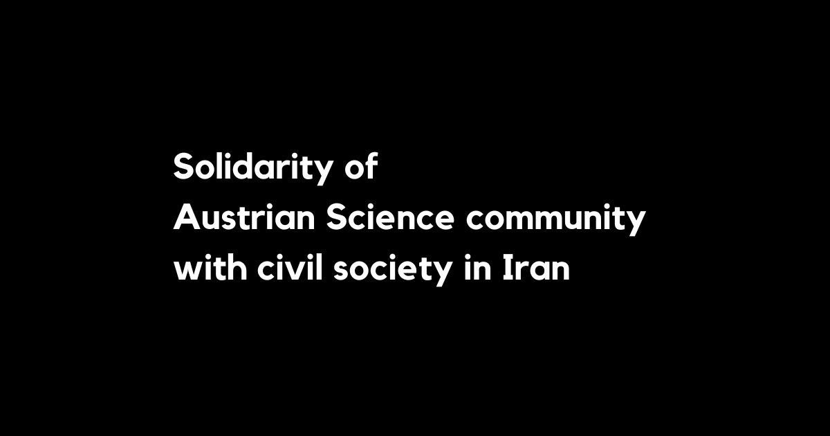 With great concern, @istaustria @oeaw @FWF_at are looking at the events in Iran. Science, research, and education commit themselves to stand up for freedom, diversity, and inclusion. These days, our solidarity goes especially to our colleagues in Iran 👉 bit.ly/3V7Ts3c