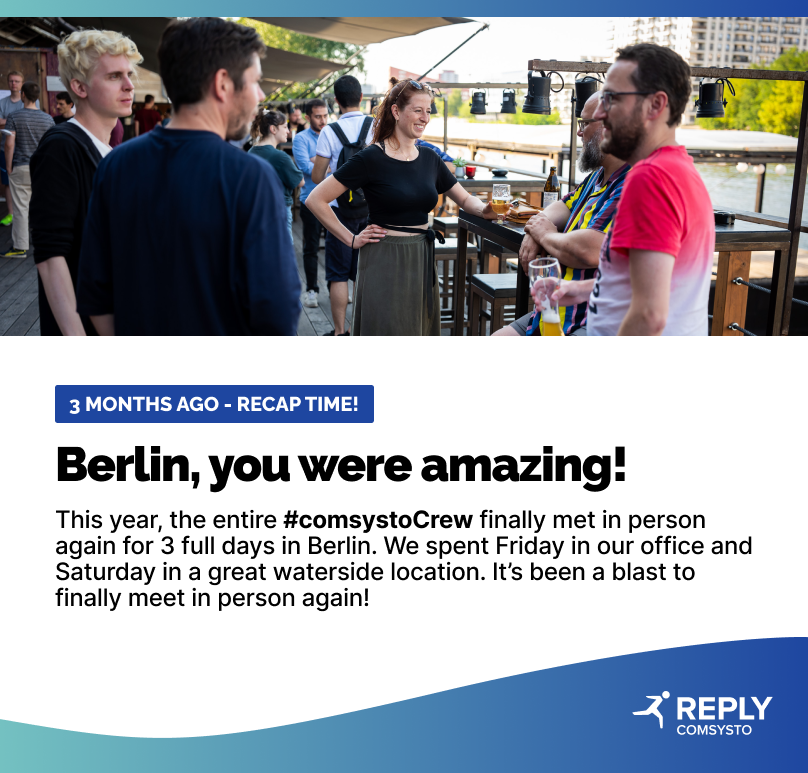 🎉 A look back at our summer event 3 months ago! We had a great time with all the colleagues that came together from different locations!

Looking back, what was your highlight of the summer event?

#comsystoCrew #greatplacetowork #jointheteam