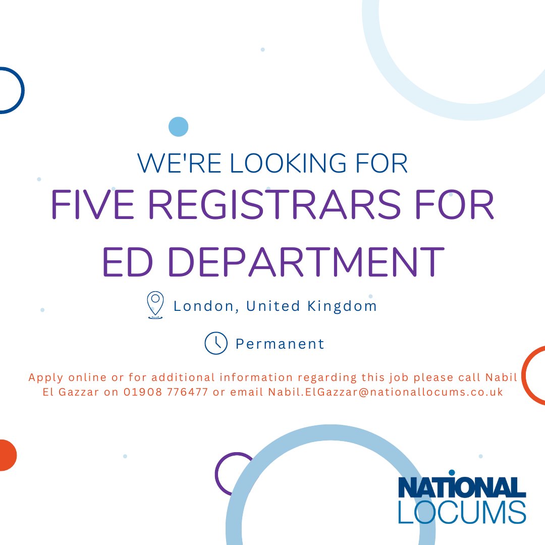 Does this job sound like it could be right for you? Don't hesitate to get in touch! 🤩📲

Apply via the link below ⬇

nationallocums.co.uk/vacancies/five…

Alternatively call Nabil El Gazzar on 01908 776477 or email Nabil.ElGazzar@nationallocums.co.uk