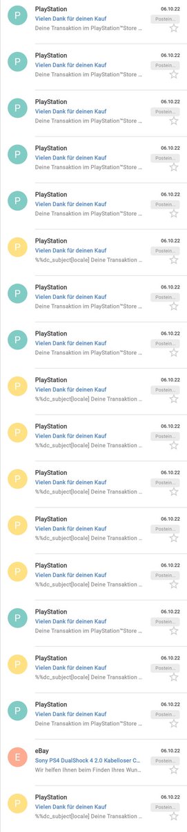 McKBochum's tweet photo. Ob man an meinem E-Mail-Verlauf wohl erkennt, dass ich mir vorgestern eine Playstation angeschafft habe? 🤔 Ich denke nicht. 😅 https://t.co/doj3VnQ5aV
