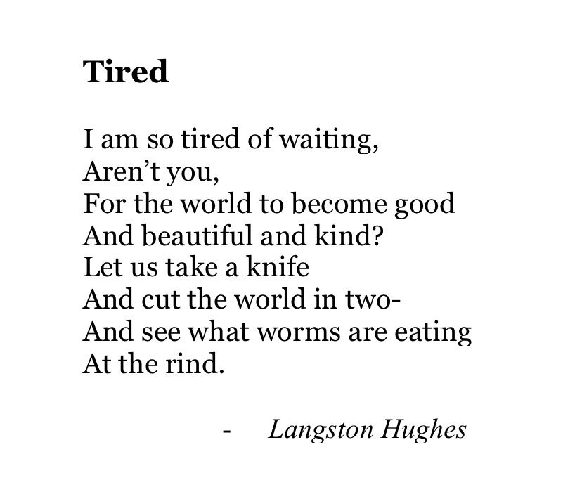 Happy belated National Poetry Day! Here’s Langston Hughes being brilliant as always!