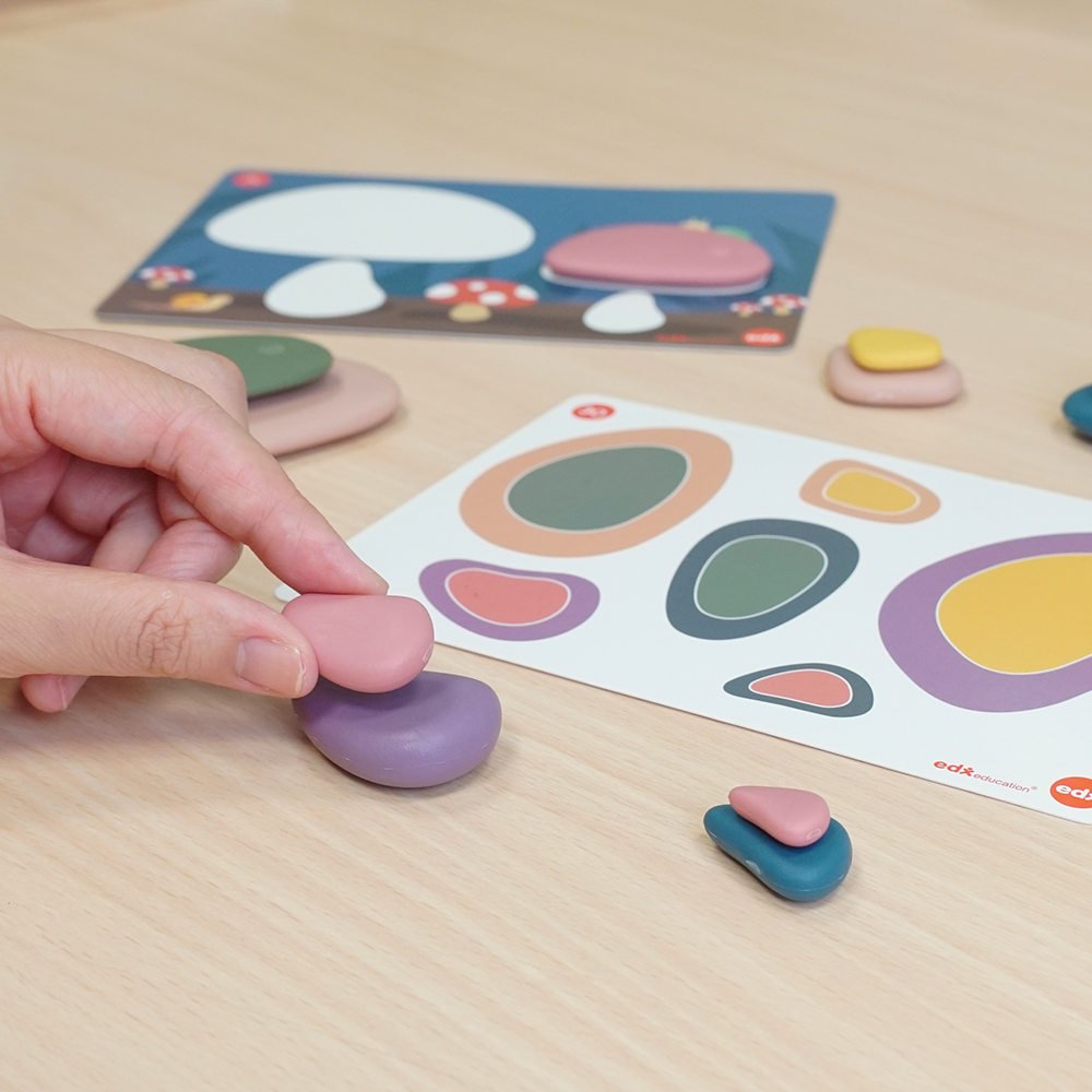 edxeducation's tweet photo. Rainbow Pebbles® are great for children to learn how to match the right shape in the right place, and then eventually start to manipulate the shapes by themselves, developing essential fine motor skills and hand-eye coordination. #edxeducation #handsonlearning #playlearncreate https://t.co/wL7ohZeAv1