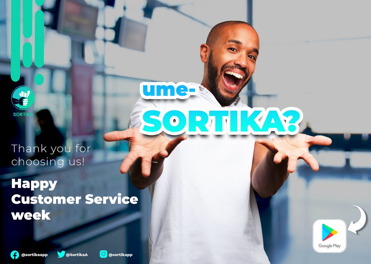 SortikaApp's tweet photo. We are here to serve you. From the @SortikaA team. Happy Customer service week! 

#customerservice #customerexperience #CustomerServiceAppreciationWeek #customerserviceweek22 https://t.co/6VkHR9p8Ql