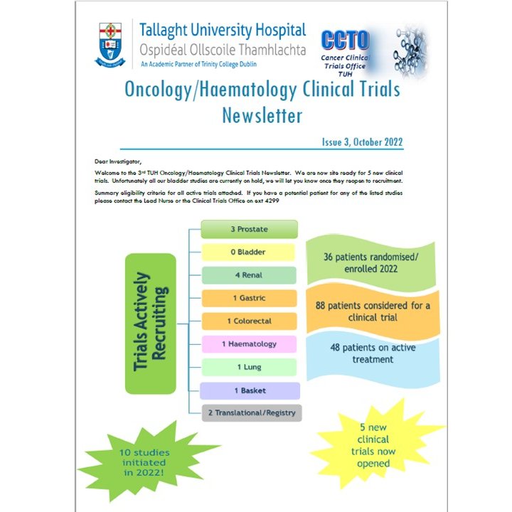A snippet from our October Newsletter which was released this week- a great way to keep up to date on our activities! If you are interesting in receiving the full issue please message our team leader @ashley_bazin. It's shaping up to be a busy month! #OncologyClinicalTrials