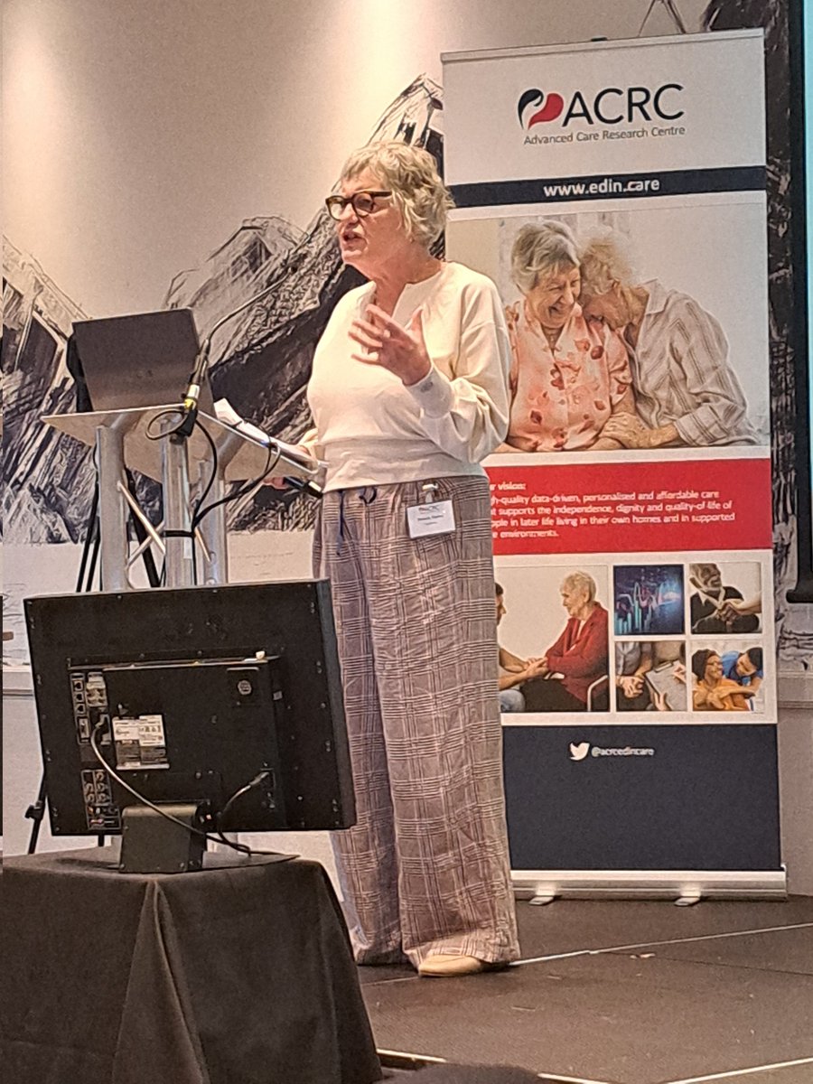 It's day two of the ACRC symposium, and @ptupdate opens the orning sessions looking at work and care in later life, and interdisciplinary working.