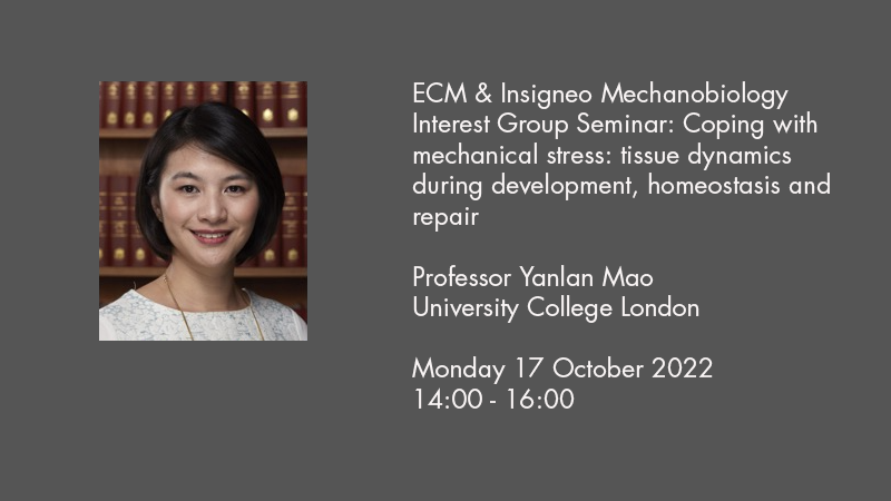 insigneo's tweet photo. Our next #InsigneoSeminar is from @YanlanMao on 'Coping with mechanical stress: #TissueDynamics during development, homeostasis & repair'. It's jointly hosted with the #ExtracellularMatrix Group & our #Mechanobiology group & sponsored by @crbdiscovery https://t.co/VlHrHtPGw9 https://t.co/BmXhU3yxKl