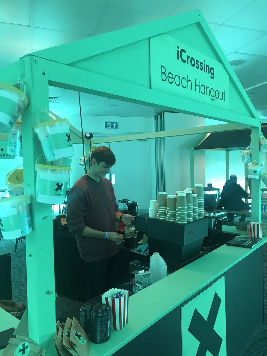 <a href="/icrossing_uk/">iCrossing UK</a> are serving coffee from a beach hut, which is really helping us smooth that transition from Summer to Autumn 🍂 ☕️