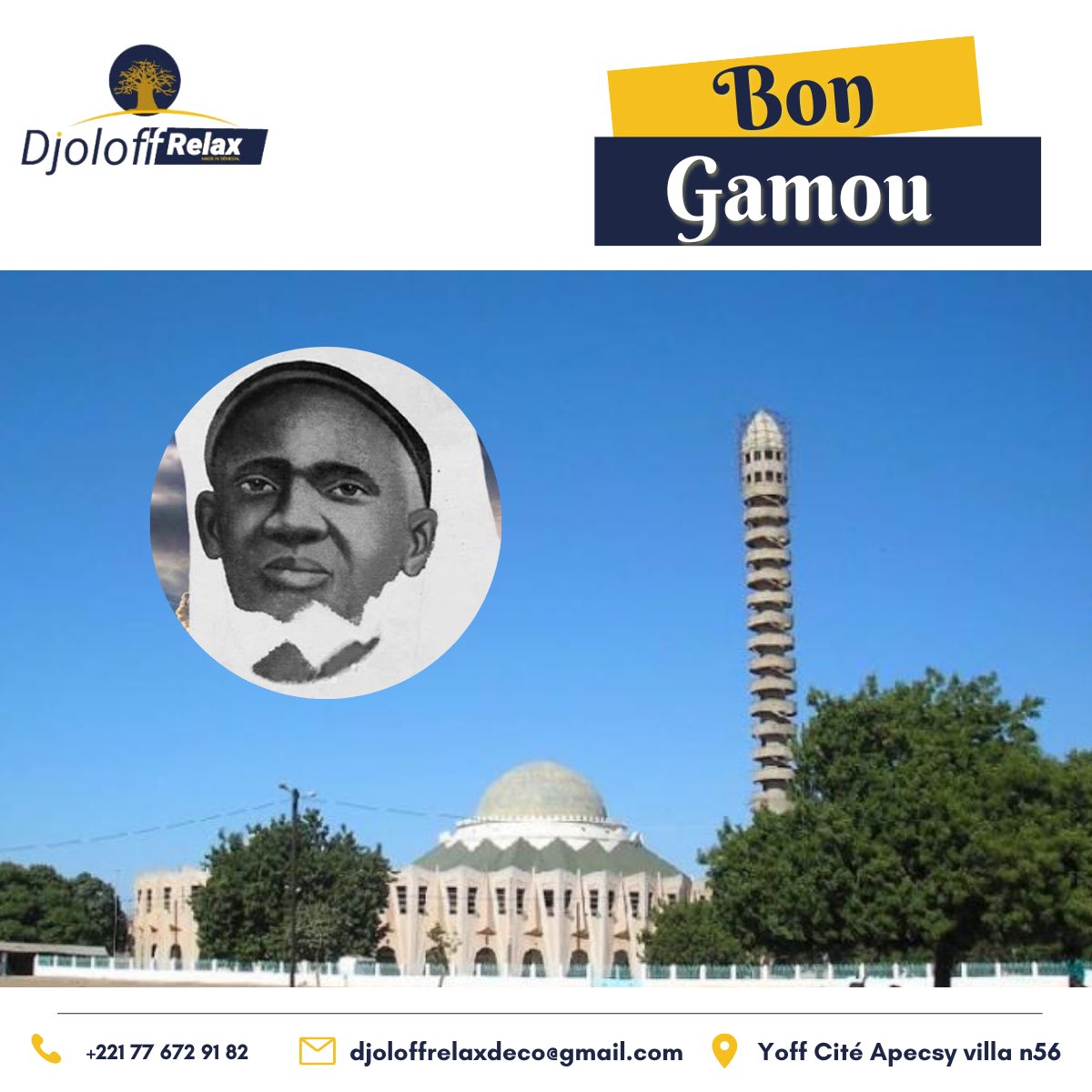 DjoloffR's tweet photo. Toute l’équipe de Djoloff Relax vous souhaite un bon Gamou!
#MawlidunNabi #mawlid2022 #Gamou #djolof #relax #meuble #dakar #senegal https://t.co/yB7WF2fl2g